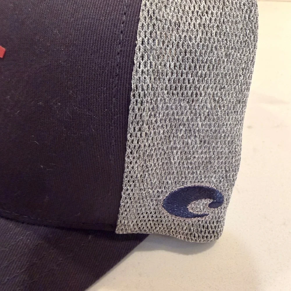 Costa‎ Del Mar NEW Twill Trucker Pride Logo Hat Fishing Mesh SnapBack Cap Navy